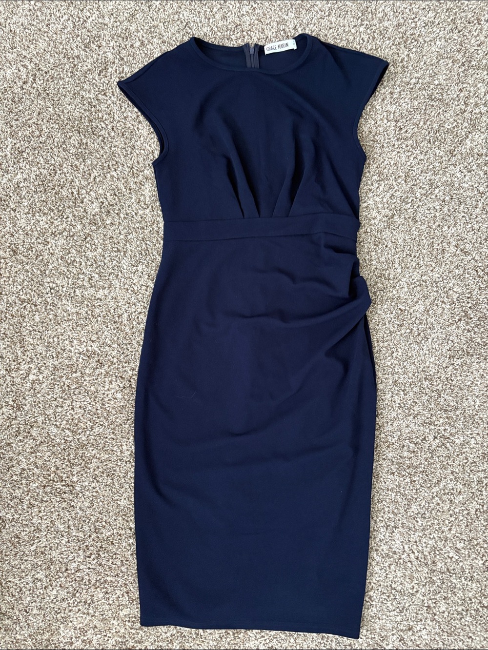 Grace Karin Navy Midi Sheath Dress